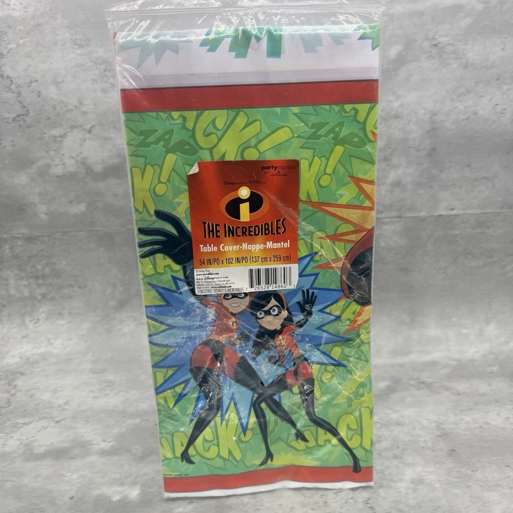 Disney Incredibles Table Cover 54"x102" Party Express Hallmark Birthday Party